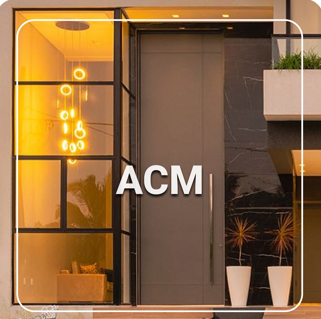 Porta de entrada em ACM com acabamento premium